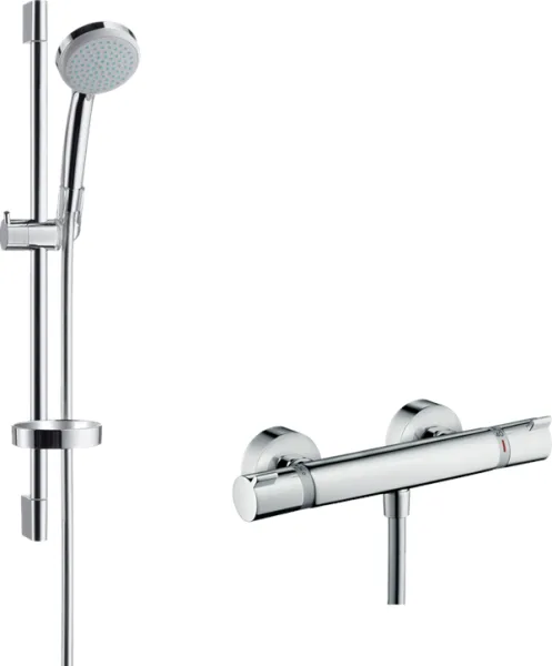 Hansgrohe Croma 100 dusjsett med Ecostat Comfort dusjarmatur, krom