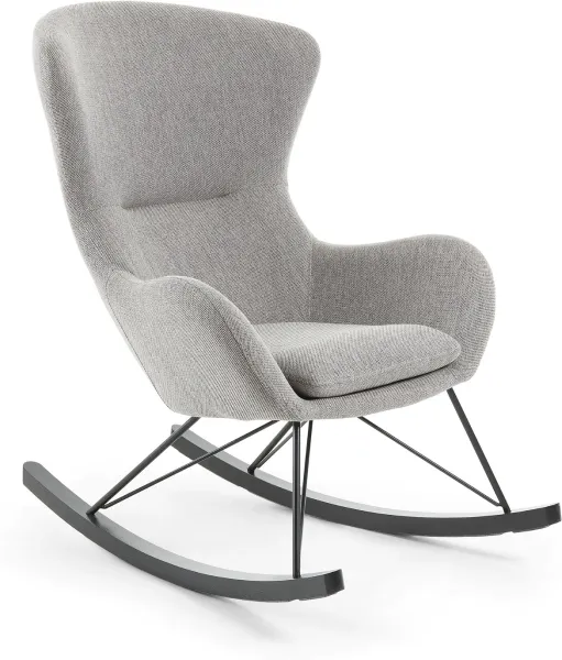 Vania, Gyngestol, grå/svart, stoff