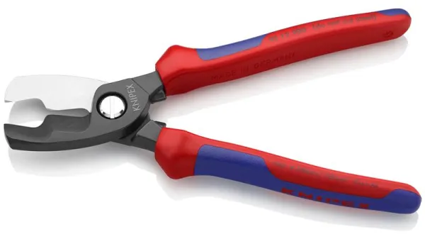Knipex Kabelsaks med dobbeltskjær brunert, med flerkomponent-håndtak 200 mm
