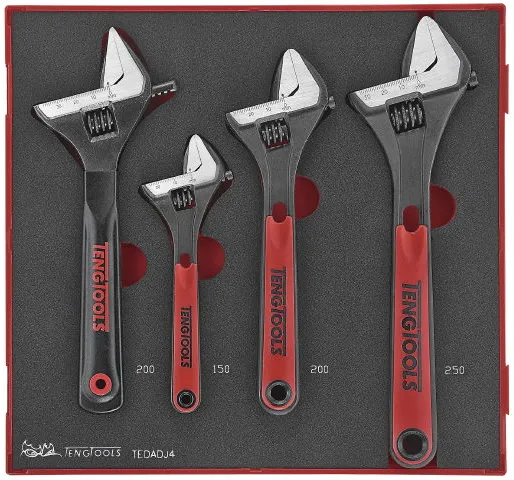 Teng Tools skiftenøkkelsett TEDADJ4 med 4 deler